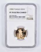 PF70 UCAM 1990-P $10 American Gold Eagle 1/4 Oz. .999 Fine Gold NGC