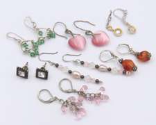 Group Lot of Vintage Sterling Silver Earrings