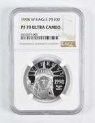 PF70 UCAM 1998-W $100 American 1 Oz. .999 Fine Platinum Eagle NGC