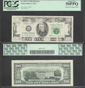 $20 1990 FRN Insufficient Inking Error Face PCGS About New 50PPQ
