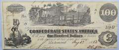 $100 CSA June 25 1862 Straight Steam Note