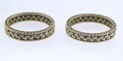 Sterling Silver Two Woven Bands