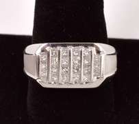 Sensational Men's Diamond Ring in 18K White Gold