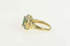 14K Yellow Gold 0.72 Ctw Emerald Diamond Engagement Ring