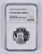 PF70 UCAM 1997-W $50 American Platinum Eagle 1/2 Oz. .999 Platinum NGC