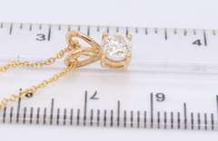 Majestic Yellow Gold Round Brilliant Cut Diamond Pendant on Chain