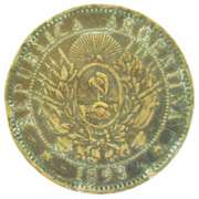 1893 Dos Centavos Republica Argentina