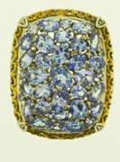 Sterling Silver Purple Stone Cluster Ring