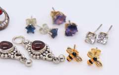 Lot of 6 Vintage Sterling Silver Earrings