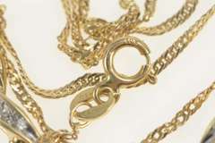 10K Yellow Gold Ctw Diamond Chevron Twist Pendant Necklace