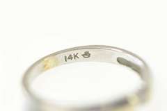 14K White Gold Diamond Inset Band Simple Promise Ring