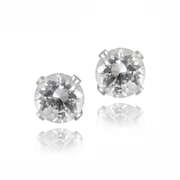 Sterling Silver 1.2ct Created White Sapphire Stud Earrings, 5mm