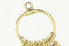 14K Yellow Gold Dearest Ornate Heart Skeleton Key Ring Pendant