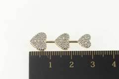 10K Yellow Gold 0.31 Ctw Pave Diamond Heart Tiered Love Pendant