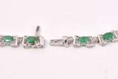 Elegant 15.01CTW Emerald and 1.88CTW Diamond Necklace in Sterling Silver