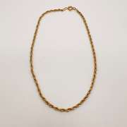 14kt Solid Yellow Gold Twisted Rope Chain Bracelet-9.5 inches