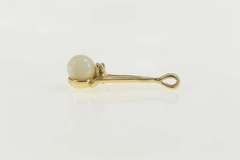 14K Yellow Gold Pearl Diamond Accent Drop Statement Pendant