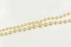 14K White Gold Graduated Classic Pearl Strand Statement Necklace