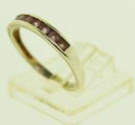 Sterling Silver Pink Topaz Band