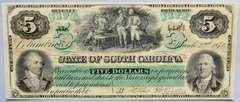 $ 5 State Of South Carolina Revenue Bond Scrip Mar 2 1872 Series. CH CU