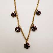 14kt Solid Yellow Gold Pendant Necklace with Garnets