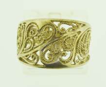 Sterling Silver Wide Filigree Band