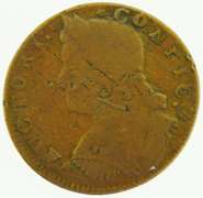 1787 Connecticut Copper Miller 33.37-Z.9 W3915 Rarity-5 Draped Bust Left Very Good