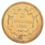 1856-S $3 Indian Princess Head Gold Three-Dollar Piece