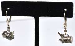 Sterling Silver Miniature Stein Earrings