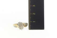 10K Yellow Gold 0.25 Ctw Diamond Cluster Bypass Statement Ring