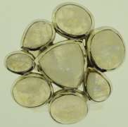 Sterling Silver Milky Stone Cluster Ring