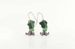 Sterling Silver Purple Blue Bell Enamel Flower Dangle Earrings
