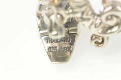 Sterling Silver Ornate C Monogram Elaborate Vine Leaf Flower Pendant