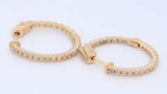 Brilliant Yellow Gold Diamond in out Hoop Earrings