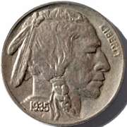 1935 S BU Buffalo Nickel