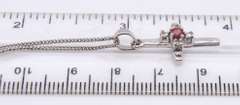 925 Sterling Silver Gemstone Cross Pendant on Chain