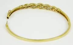 10K Gold Bangle with Baguette Diamonds