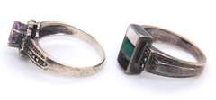 Vintage Sterling Silver Lot of 2 Gemstone Rings