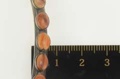 Sterling Silver Oval Agate Cabochon Inlay Statement Collar Necklace