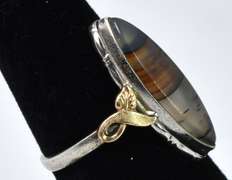 Sterling Silver Ring With An Interesting Stone
