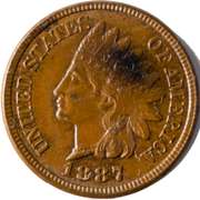 1887 Choice Brown Uncirculated Indian Head Cent