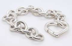 Tiffany & Co oval Link Bracelet with Heart Charm