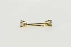 14K Yellow Gold 0.25 Ctw Diamond Round Solitaire Stud Earrings