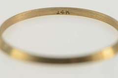 14K Yellow Gold Vintage NOS 1950's Grooved Wedding Band Ring