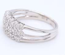 Sparkling White Gold Multi Row Diamond Band