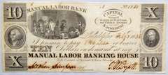 Feb 2 1836 $10 Manual Labor Bank  Philadelphia Note