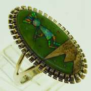 Sterling Silver Inlay Novelty Little Girl Playing Music Ring