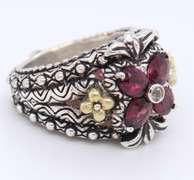 Barbara Rhodolite Garnet and Topaz Ring