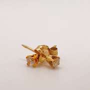 14kt Solid Yellow Gold & Diamond Stud Earrings