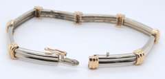 Gorgeous Two Tone Gold Station Bracelet